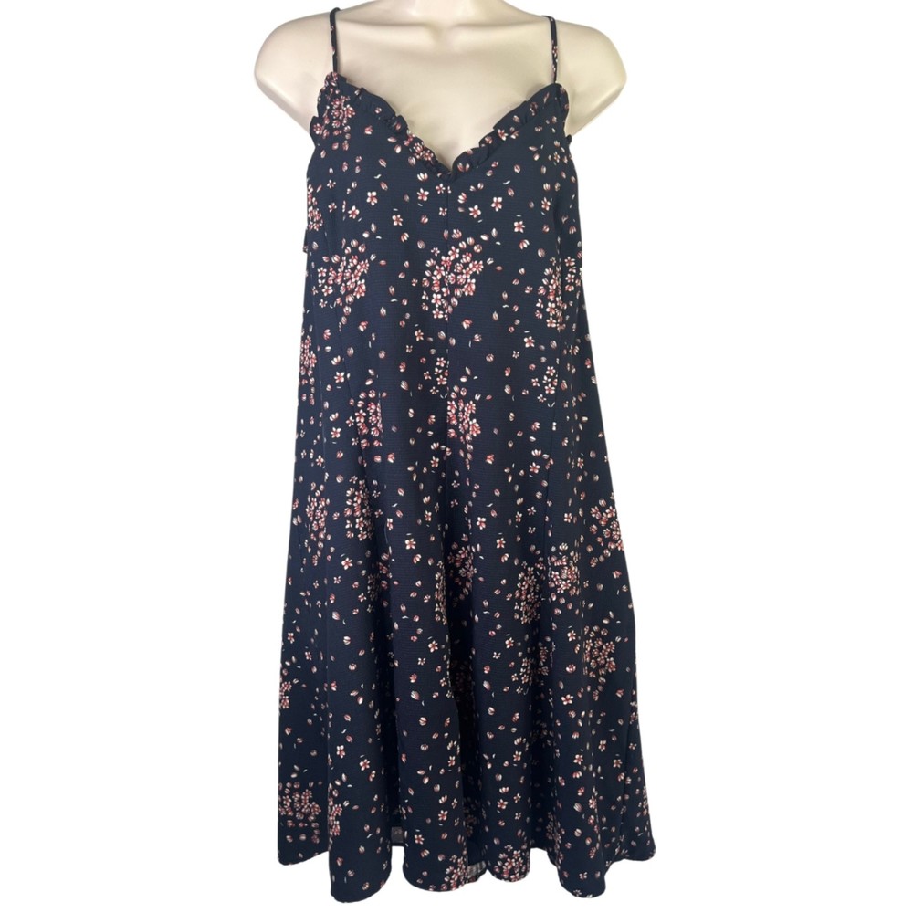 LOFT Navy Floral Dress